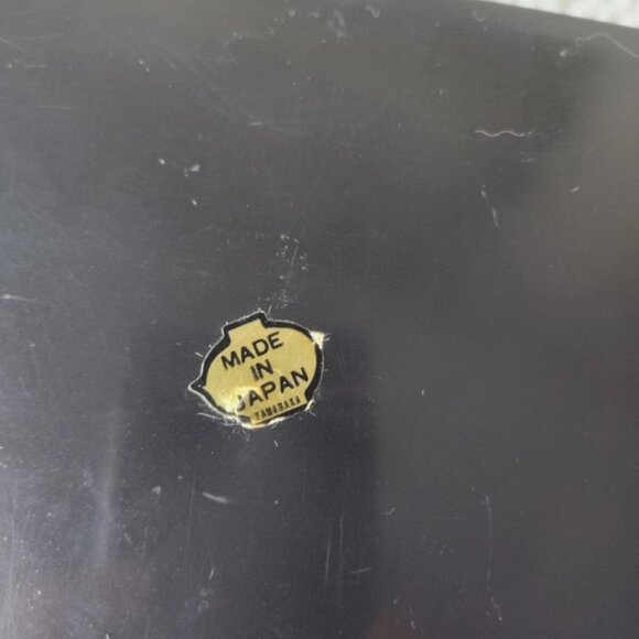 Vintage Japanese Yamanaka Black Lacquer Tissue Box Floral Made in Japa - Picture 7 of 8